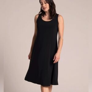 SYMPLI (6) Nu Tank Dress Short Black Fit & Flare Stretch Jersey Fabric - Size 6